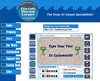 Web site design for Custom Marine Carpet