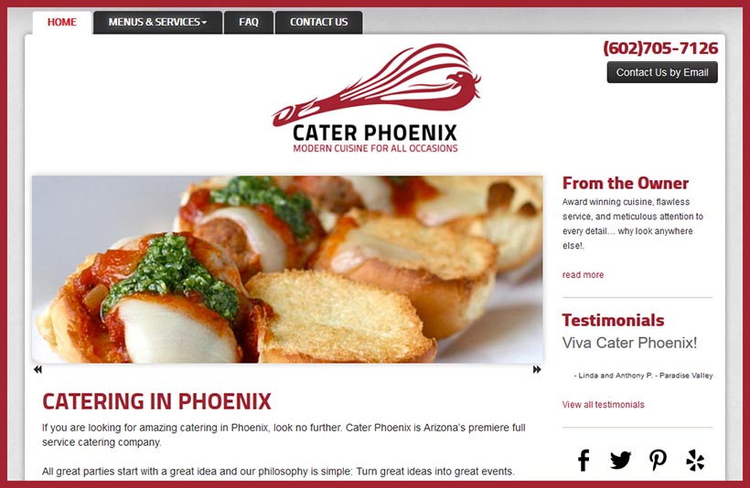 Website Designs for Caterers