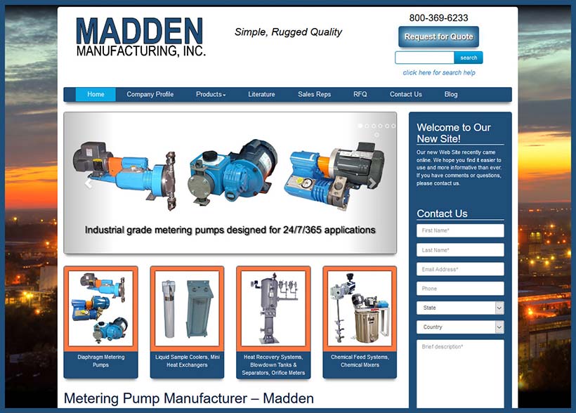 Website Design for Metering Pump Manufacturer