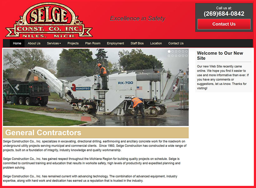 Contractor Website for Selge Construction
