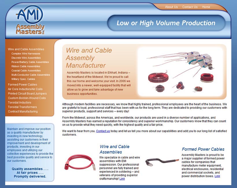 Website Design for Wiring Harness Manufacturer