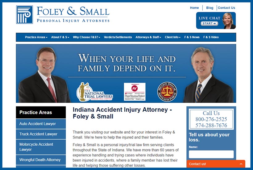 Website Design for Personal Injury Attorneys Foley & Small